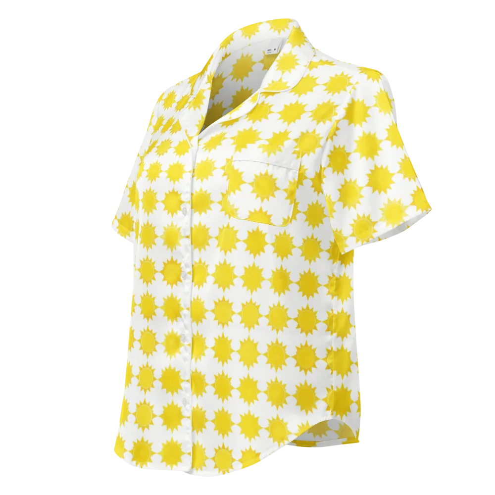 Solar Check on Women's Short Sleeve Pajama Top — Left Front
