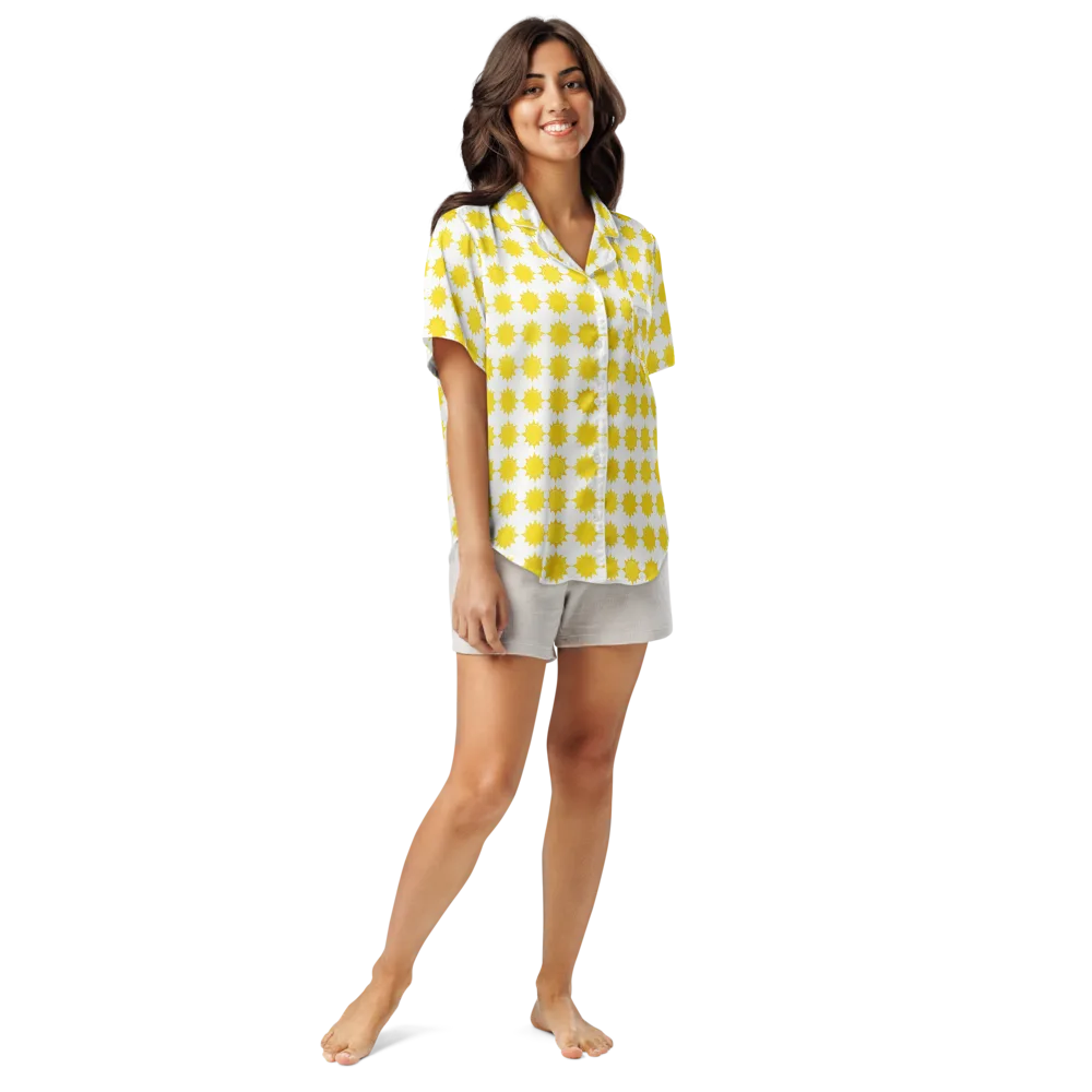 Solar Check on Women's Short Sleeve Pajama Top — Front