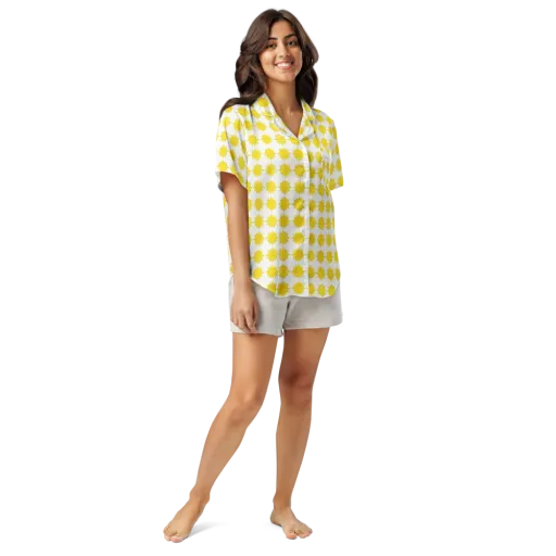 Solar Check on a Women's Short Sleeve Pajama Top
