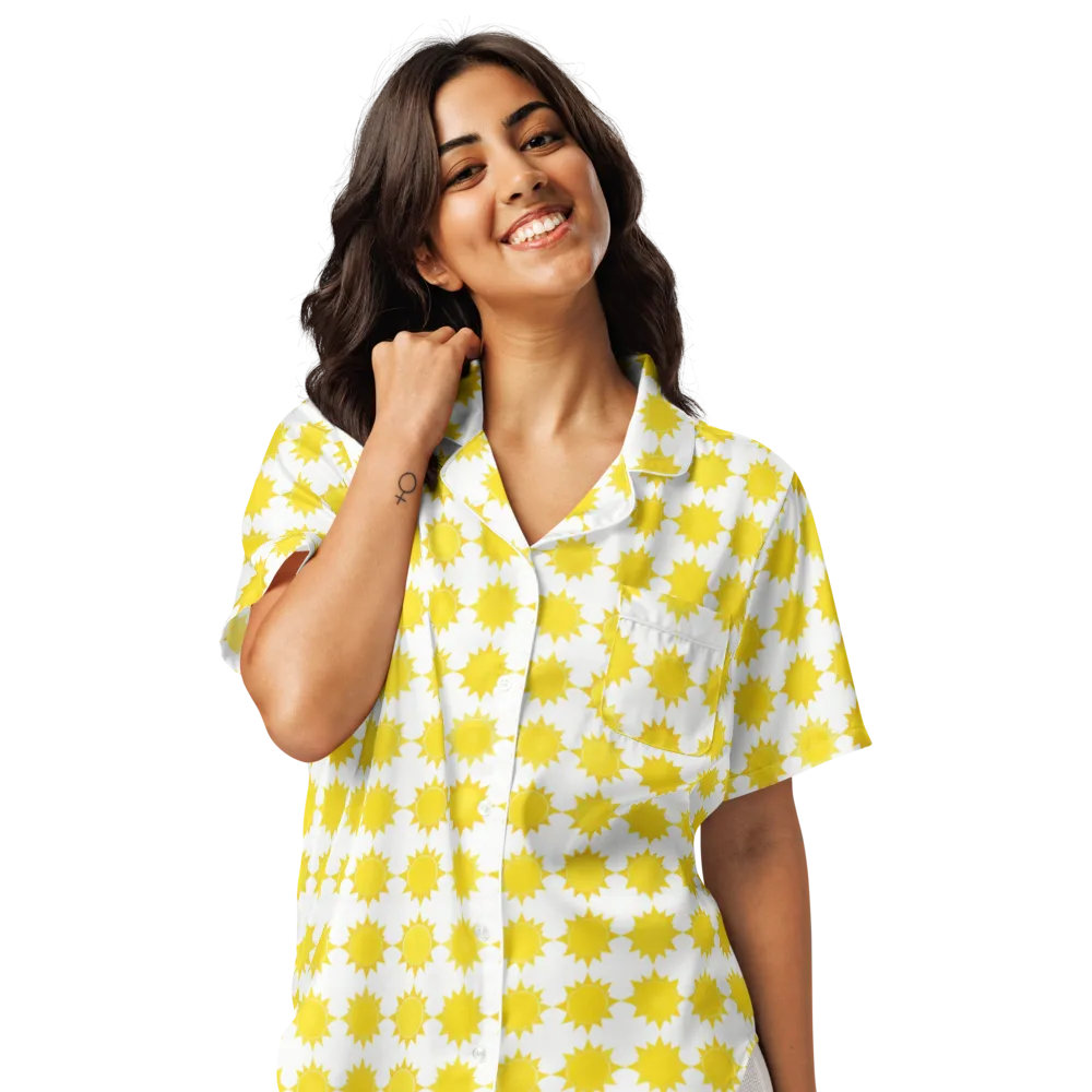 Solar Check on Women's Short Sleeve Pajama Top — Front