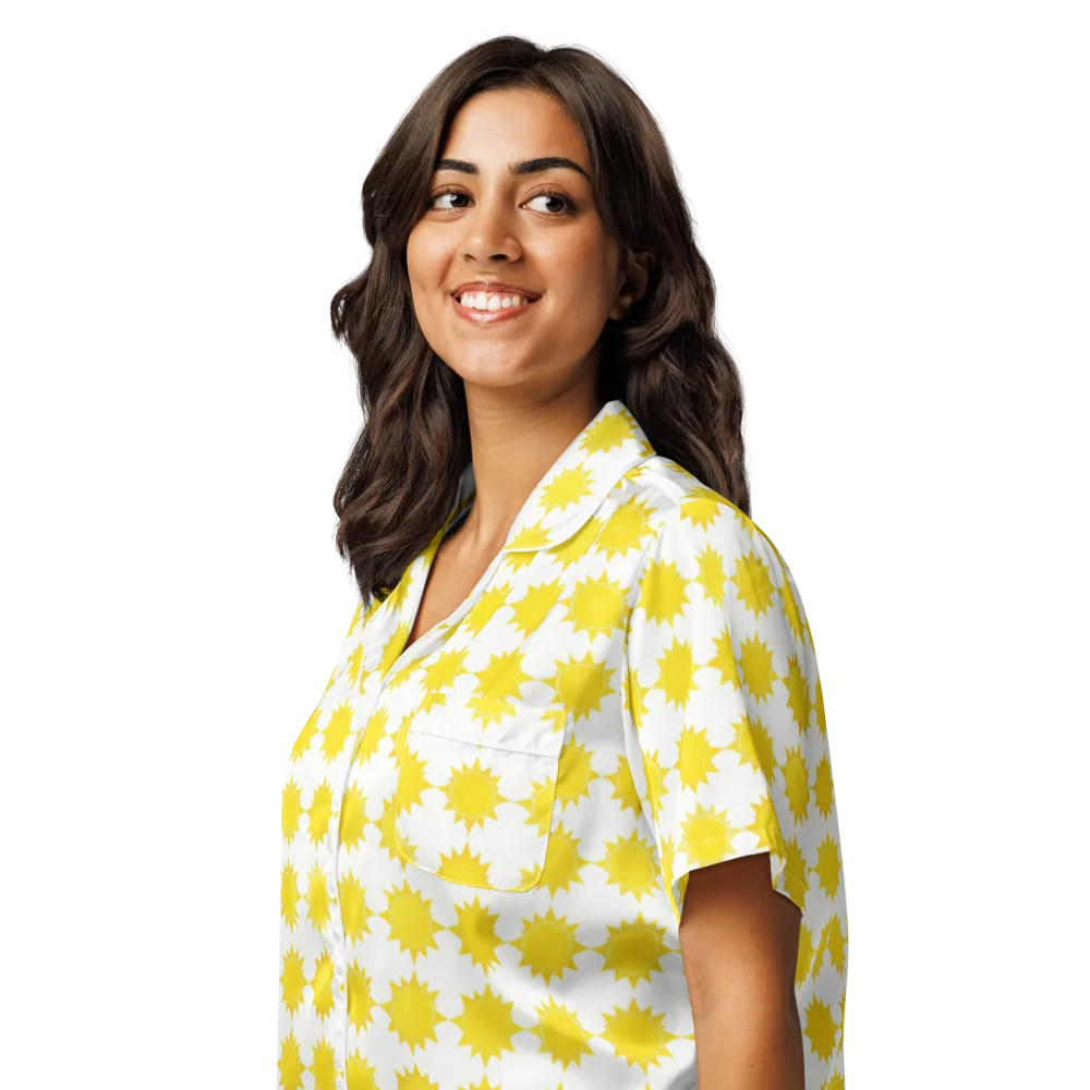 Solar Check on Women's Short Sleeve Pajama Top — Left Front