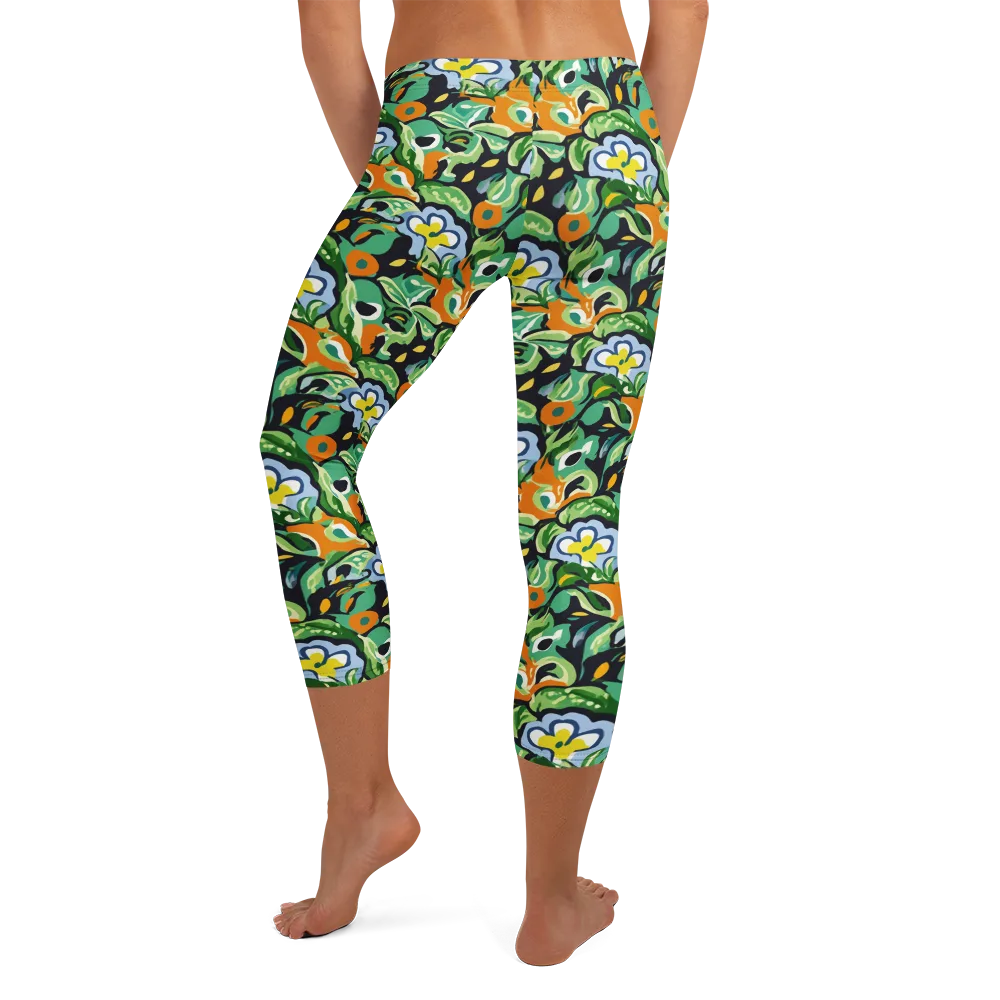 Verdant Rhapsody on Capri Leggings — Back
