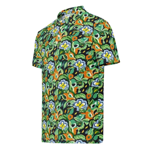 Verdant Rhapsody on a Men's Slim Fit Polo Shirt