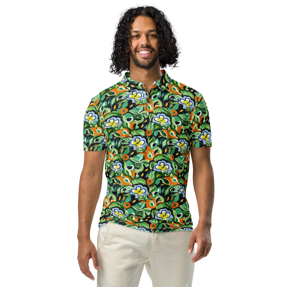Verdant Rhapsody on Men's Slim Fit Polo Shirt — Front