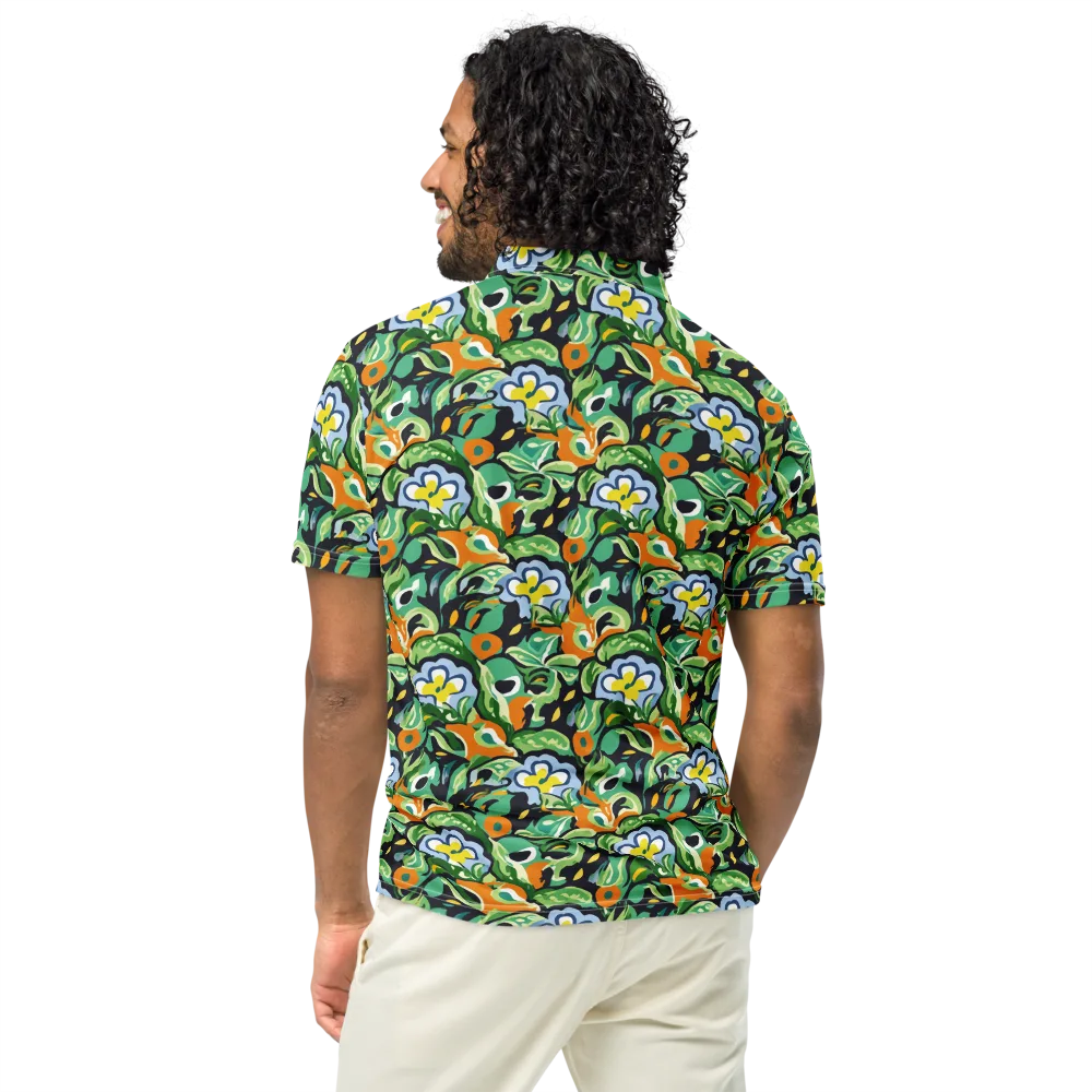 Verdant Rhapsody on Men's Slim Fit Polo Shirt — Back