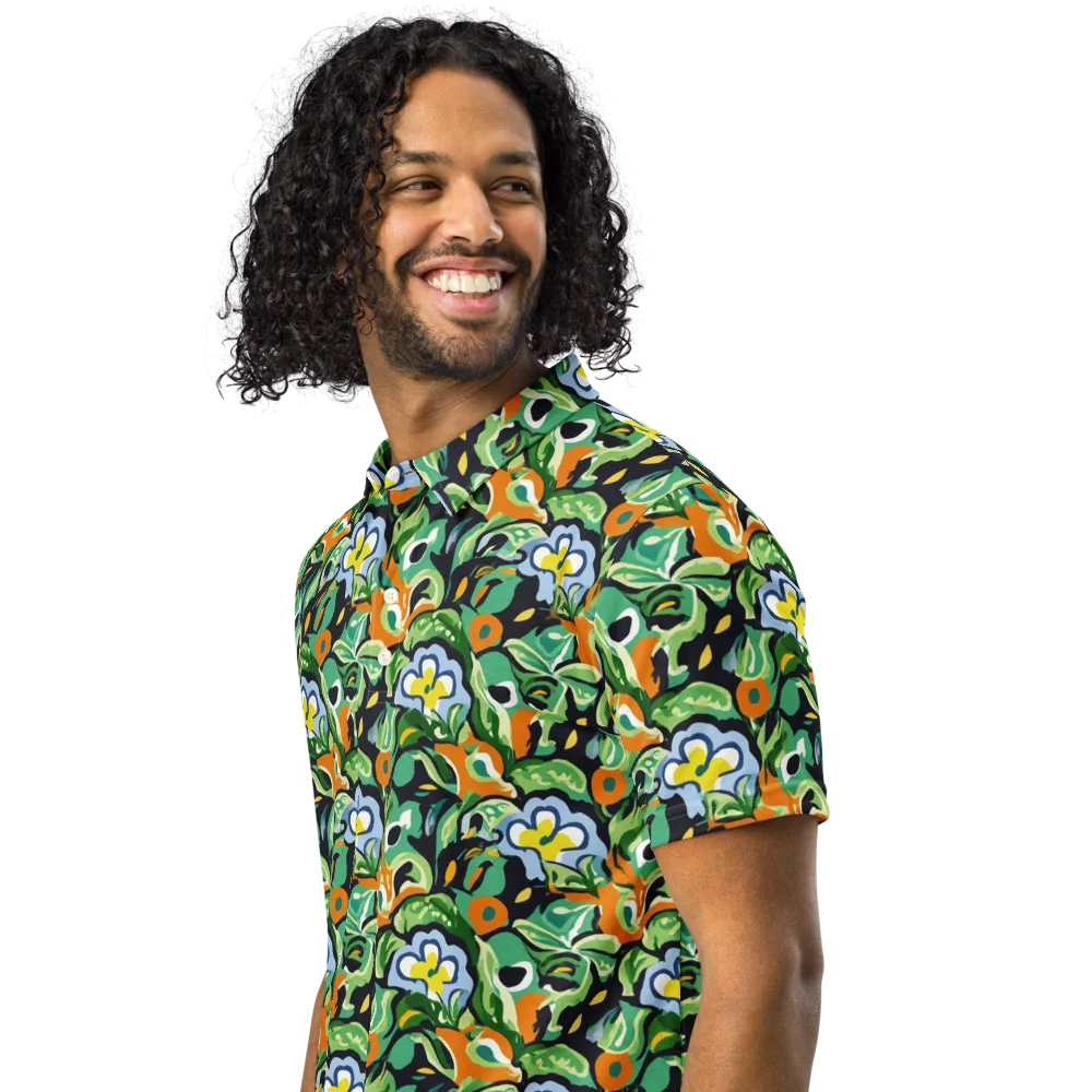 Verdant Rhapsody on Men's Slim Fit Polo Shirt — Left Front