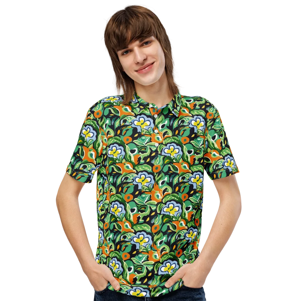 Verdant Rhapsody on Men's Slim Fit Polo Shirt — Front