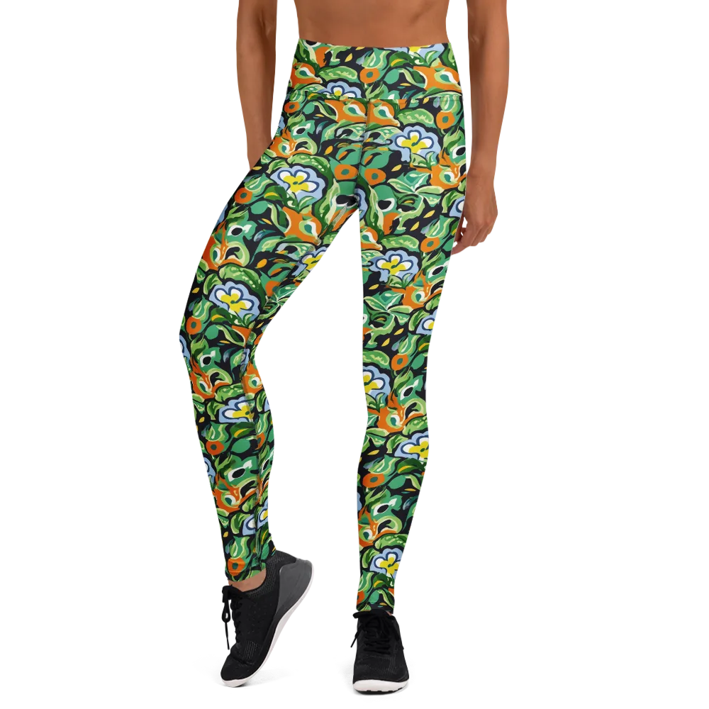 Verdant Rhapsody on Yoga Leggings — Front