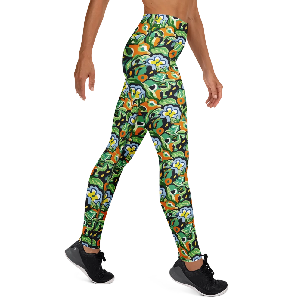 Verdant Rhapsody on Yoga Leggings — Right