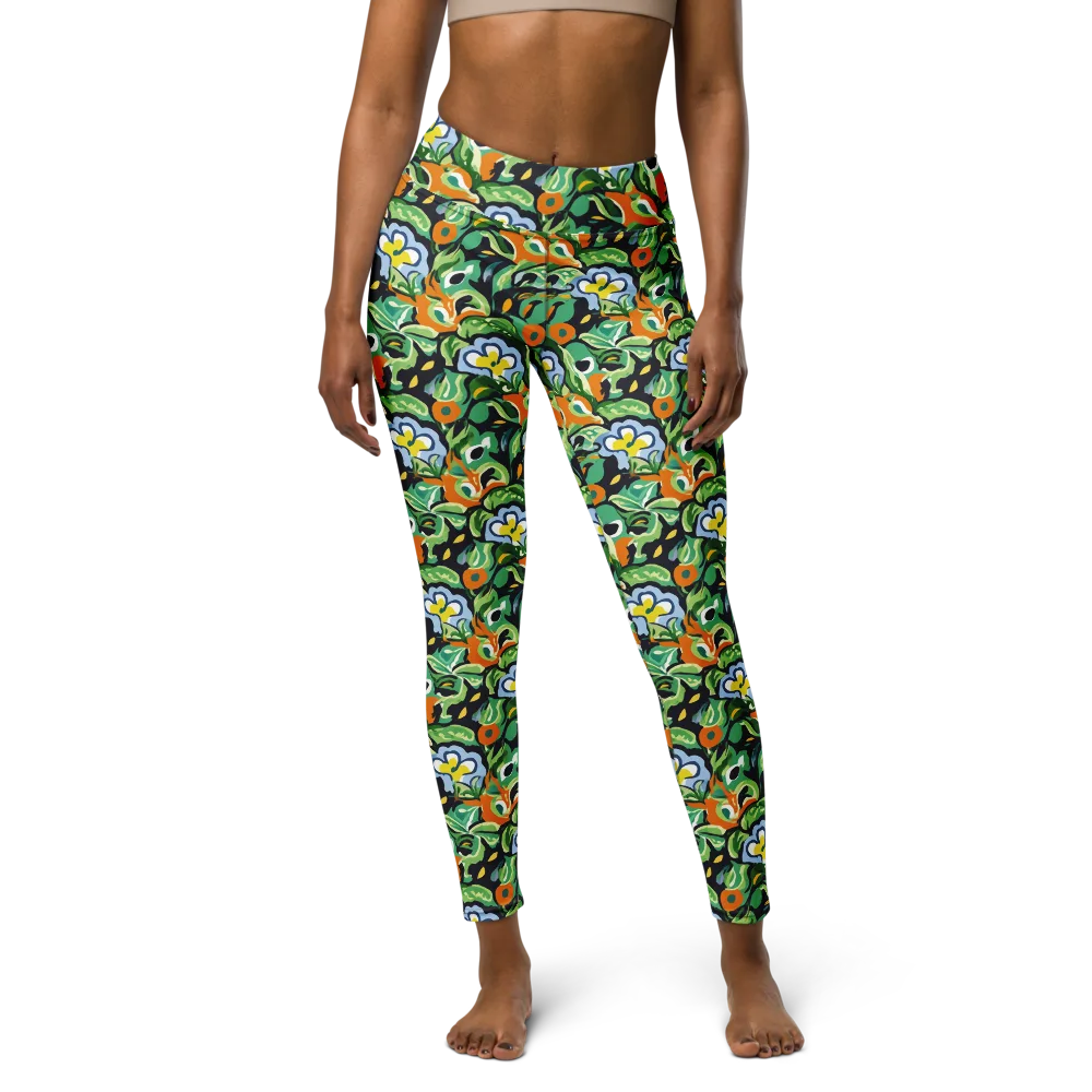 Verdant Rhapsody on Yoga Leggings — Front