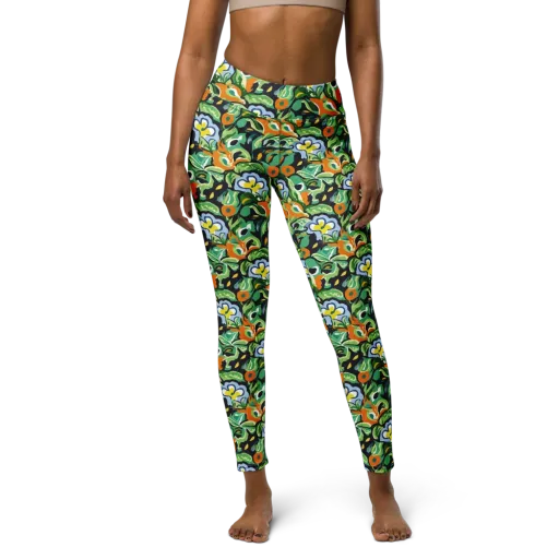 Verdant Rhapsody on a Yoga Leggings