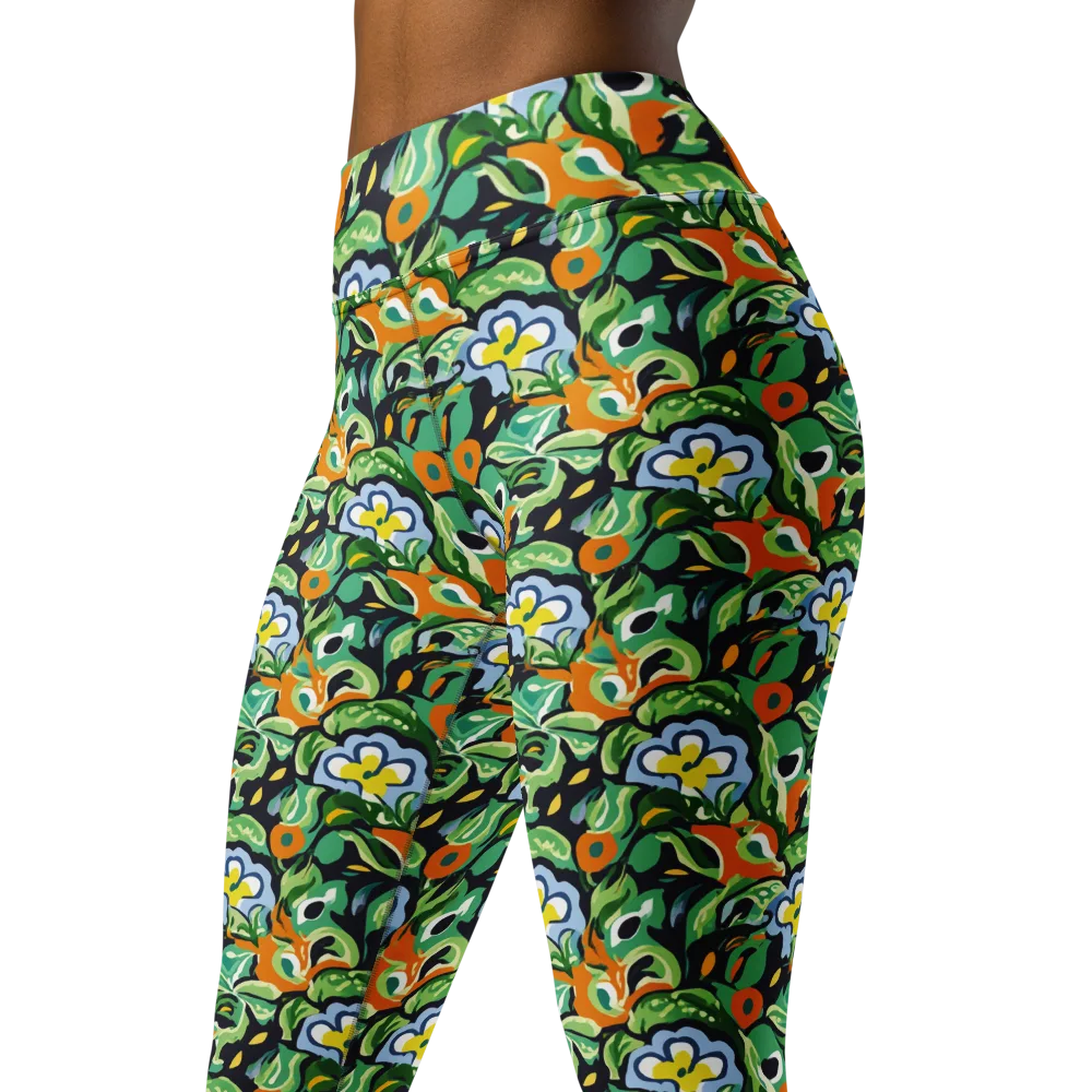 Verdant Rhapsody on Yoga Leggings — Left Front