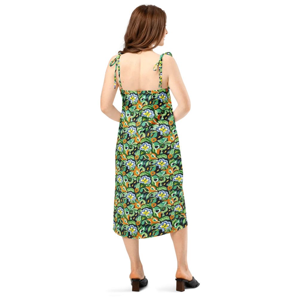 Verdant Rhapsody on Slip Dress — Back