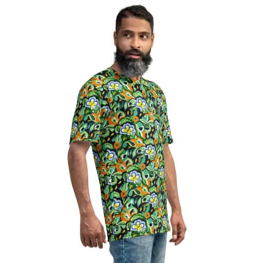 Verdant Rhapsody on a Men's Crew Neck T-Shirt
