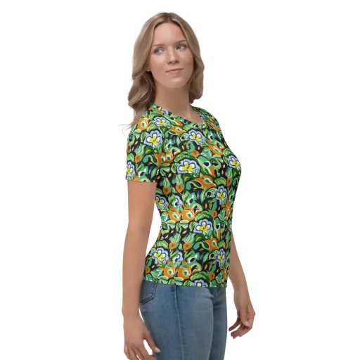 Verdant Rhapsody on a Women's Crew Neck T-Shirt