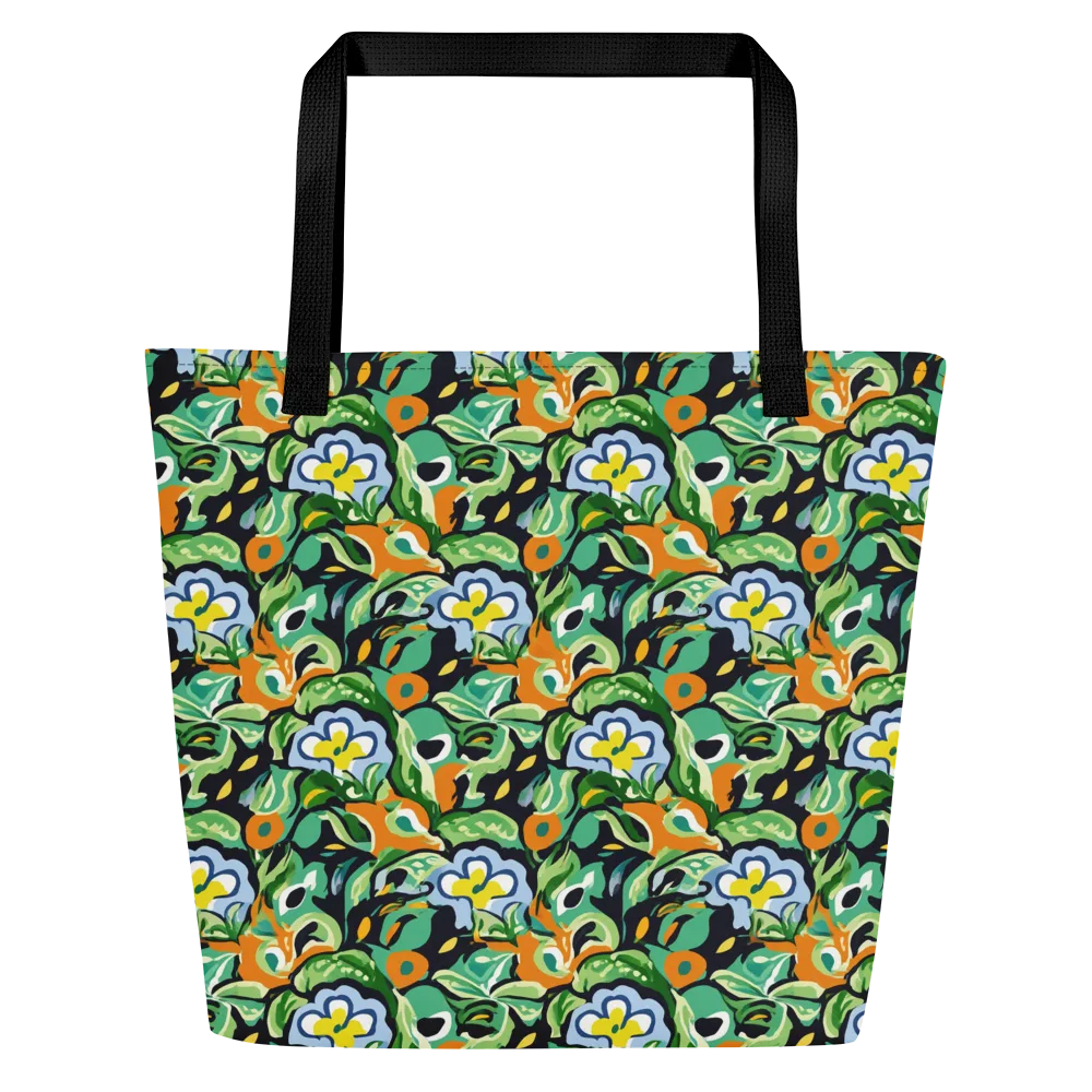 Verdant Rhapsody on Large Tote Bag W/ Pocket — Front