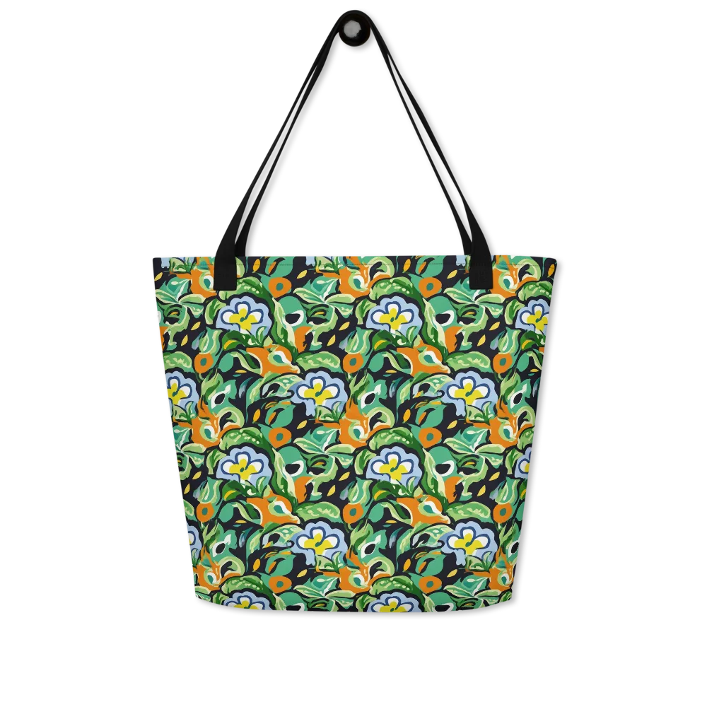 Verdant Rhapsody on Large Tote Bag W/ Pocket — Front