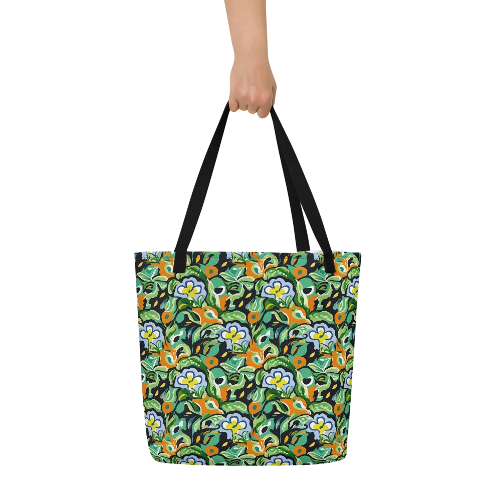 Verdant Rhapsody on Large Tote Bag W/ Pocket — Front