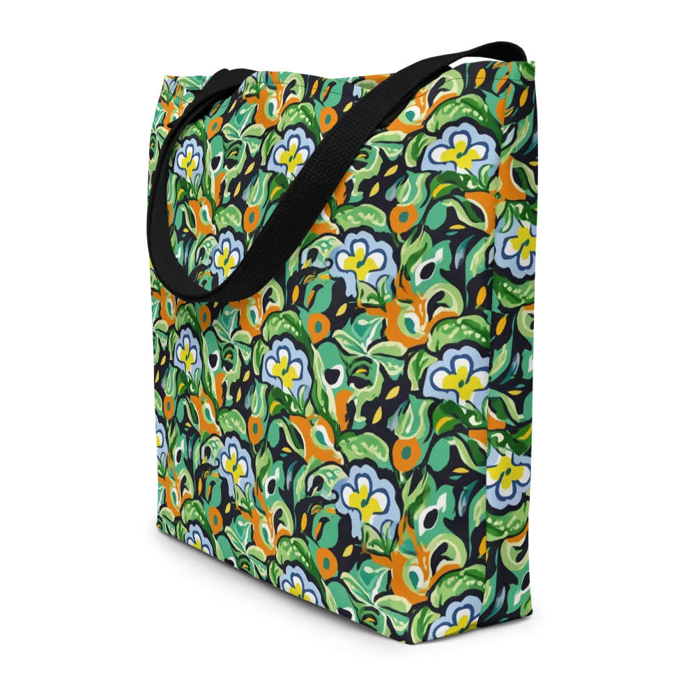 Verdant Rhapsody on Large Tote Bag W/ Pocket — Front