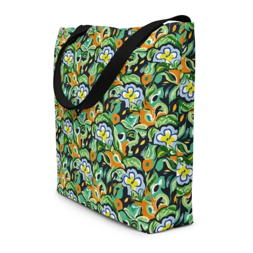 Verdant Rhapsody on a Large Tote Bag W/ Pocket