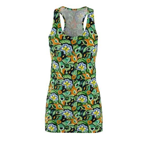 Verdant Rhapsody on a Racerback Dress