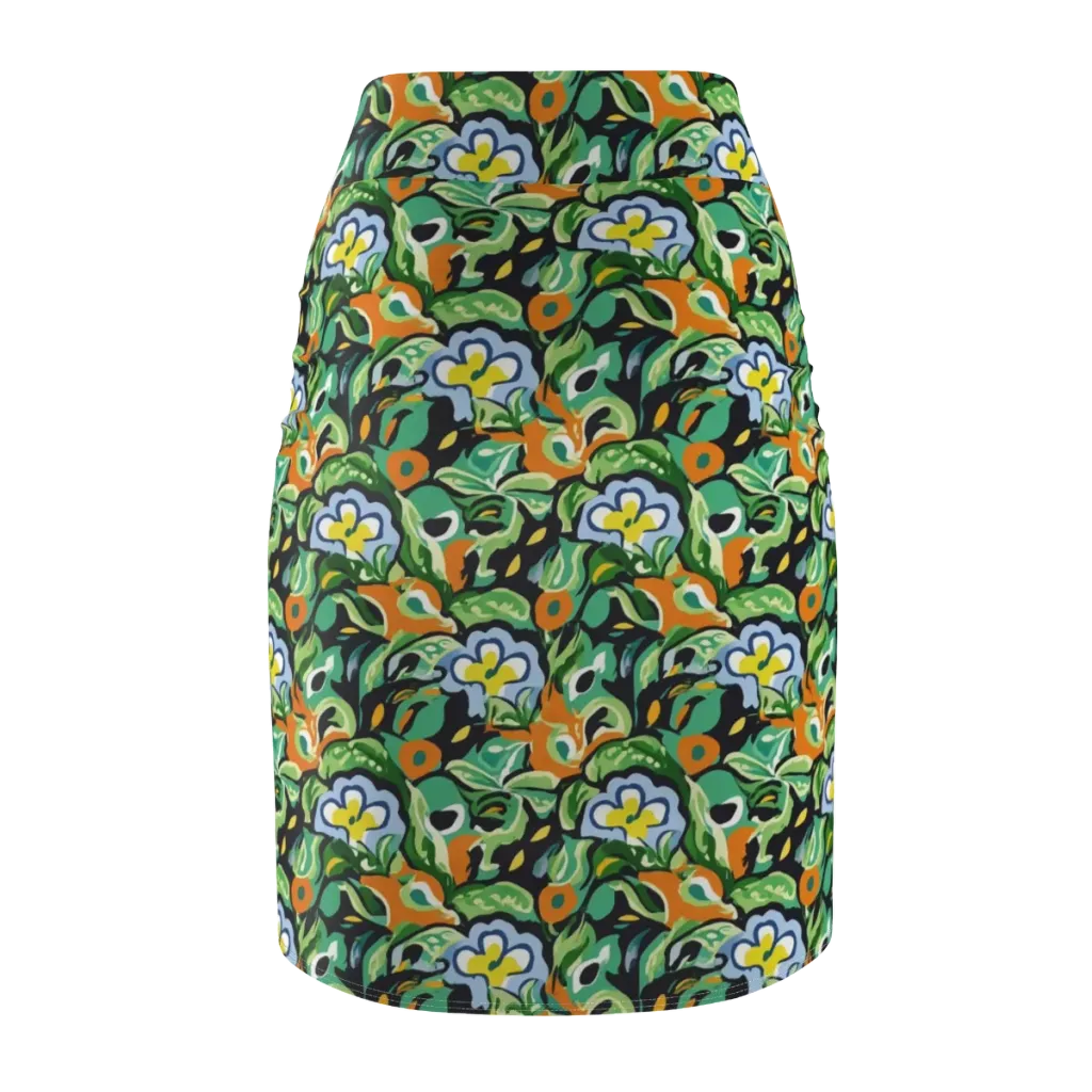 Verdant Rhapsody on Pencil Skirt — Back