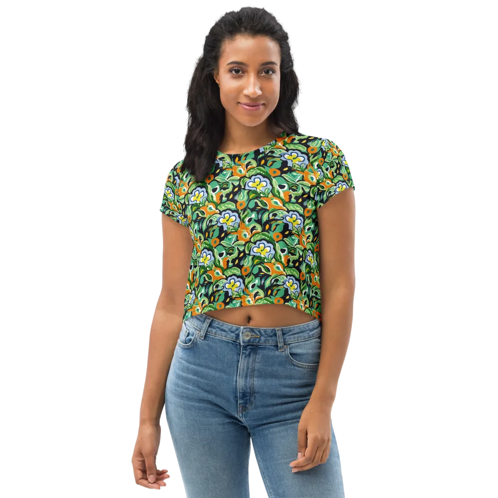 Verdant Rhapsody on Crop Tee — Front