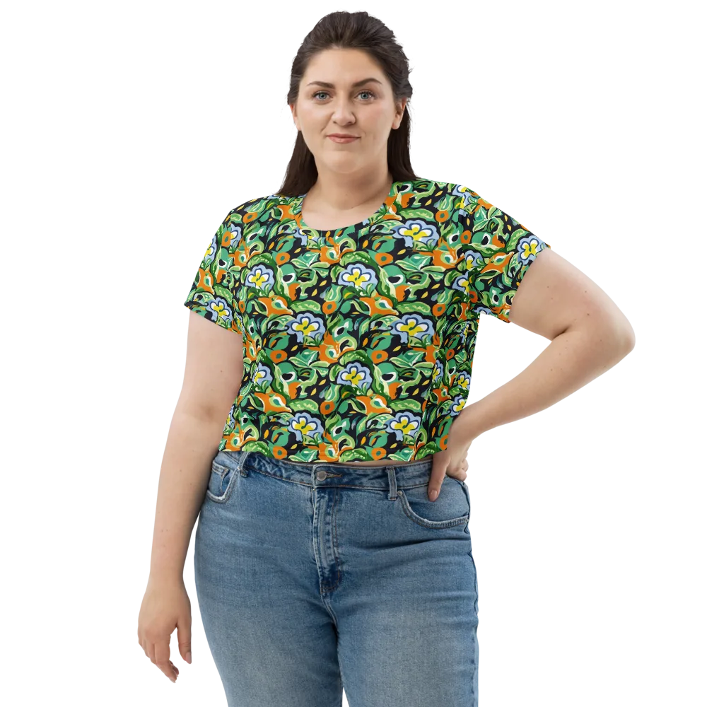 Verdant Rhapsody on Crop Tee — Front