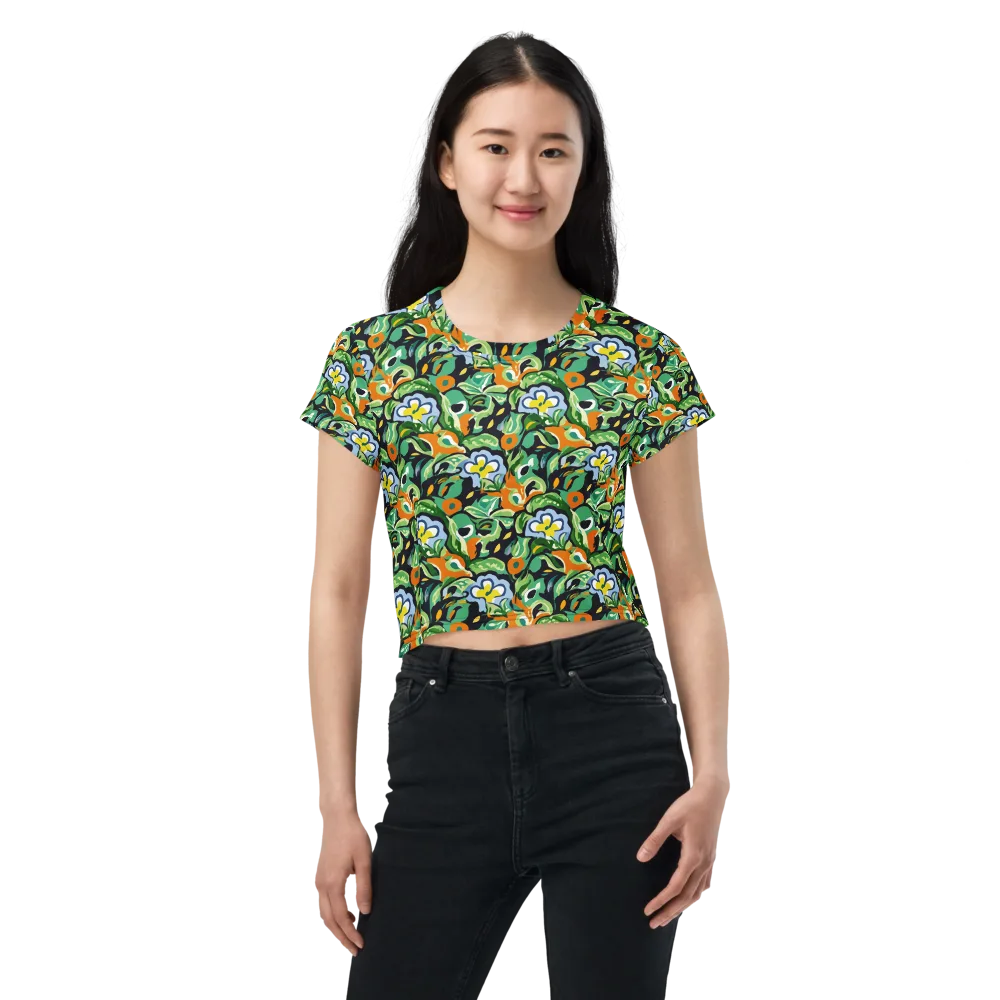 Verdant Rhapsody on Crop Tee — Front