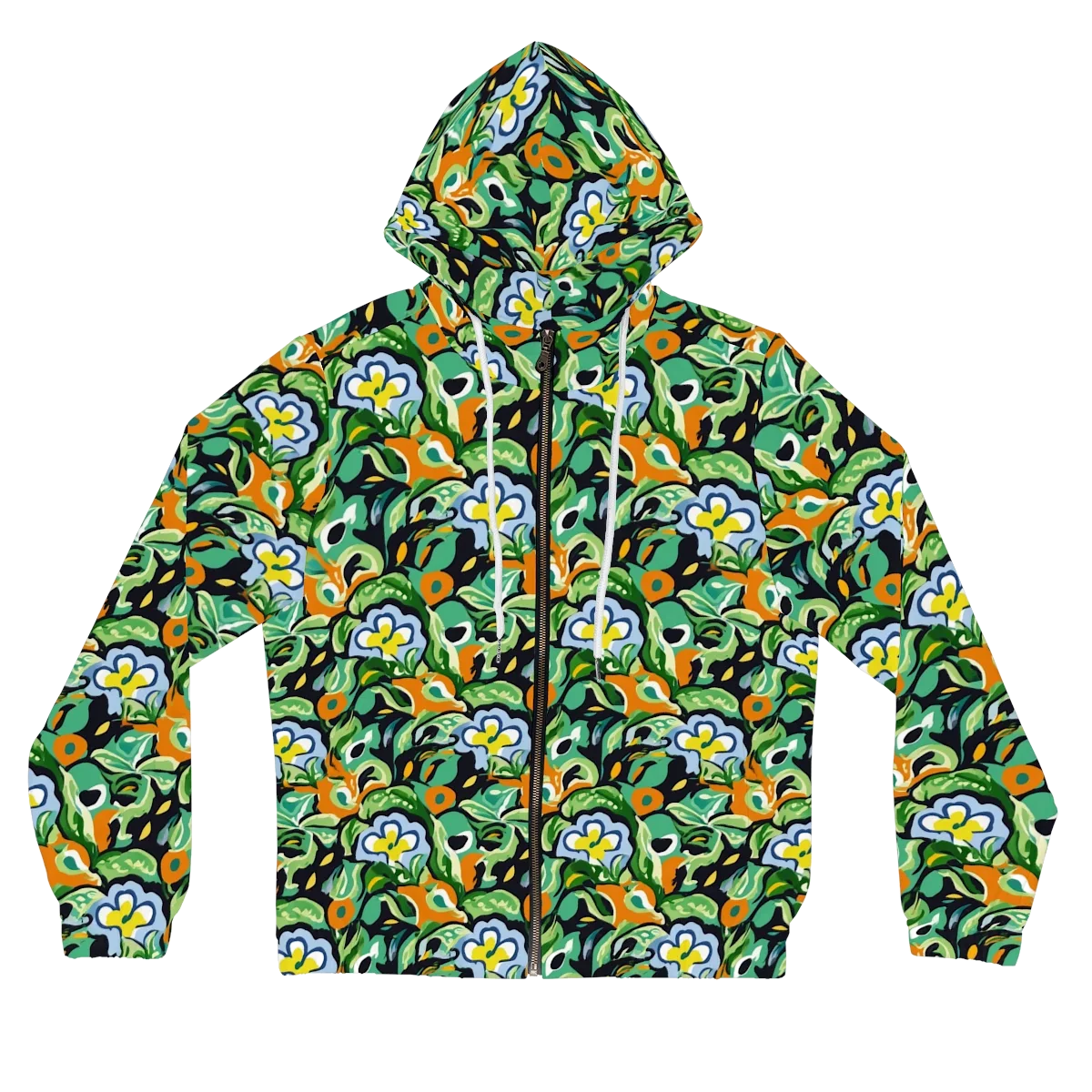 Verdant Rhapsody on Women's Full-Zip Hoodie — Front