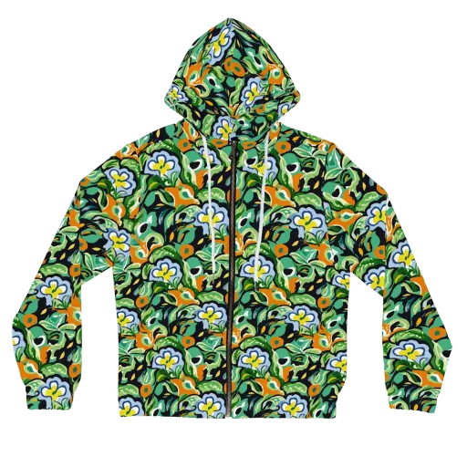Verdant Rhapsody on a Women's Full-Zip Hoodie