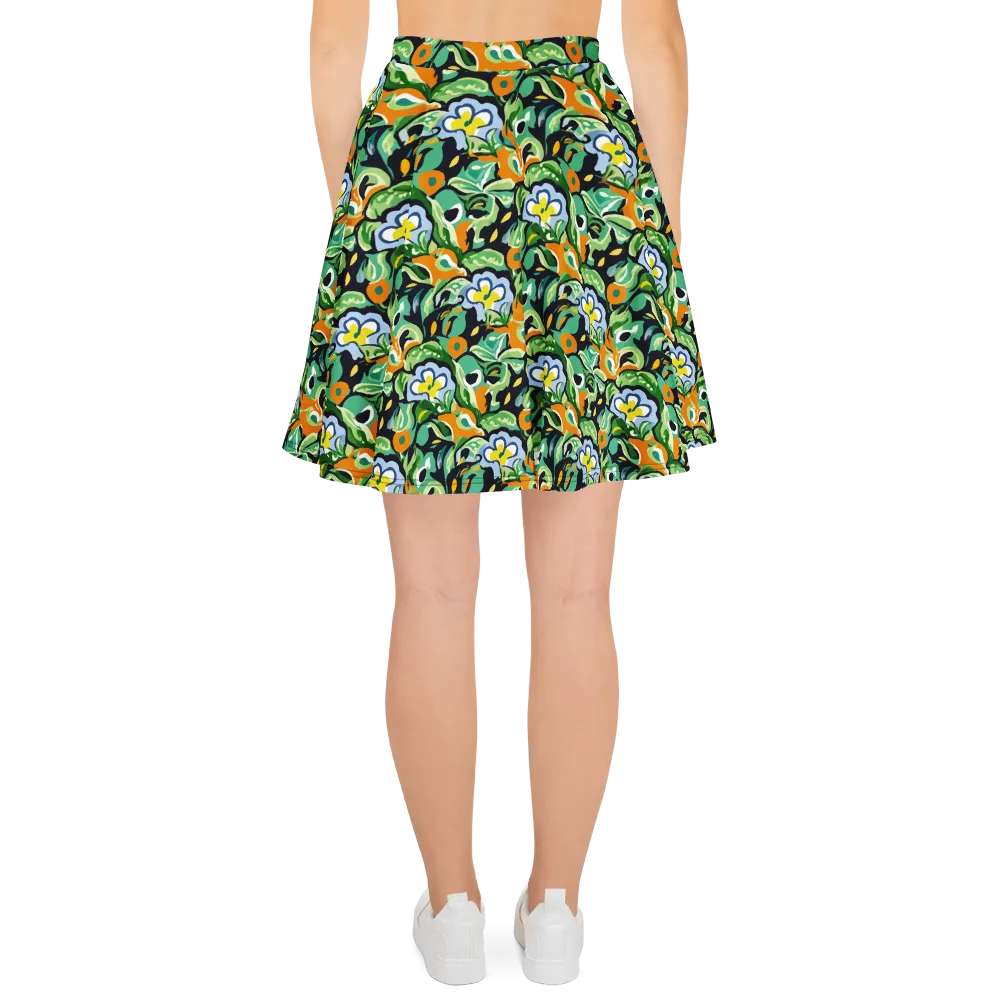 Verdant Rhapsody on Skater Skirt — Back