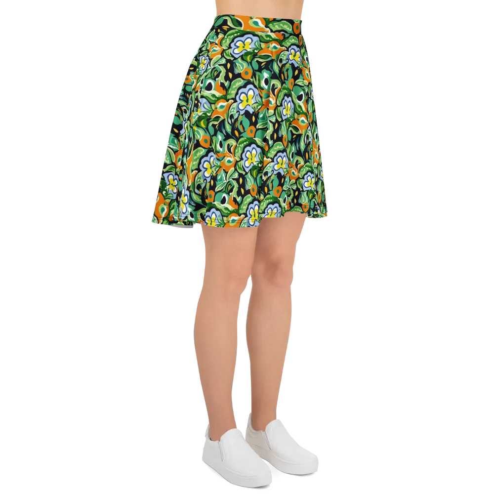 Verdant Rhapsody on Skater Skirt — Right