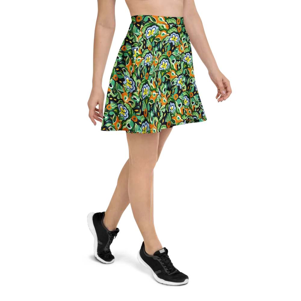 Verdant Rhapsody on Skater Skirt — Right