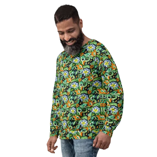 Verdant Rhapsody on a Sweatshirt