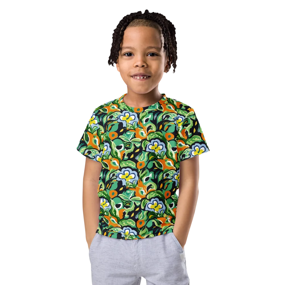 Verdant Rhapsody on Kids Crew Neck T-Shirt — Front