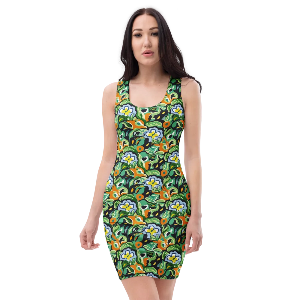 Verdant Rhapsody on Bodycon Dress — Front