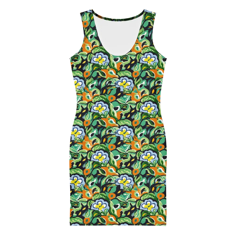 Verdant Rhapsody on Bodycon Dress — Front