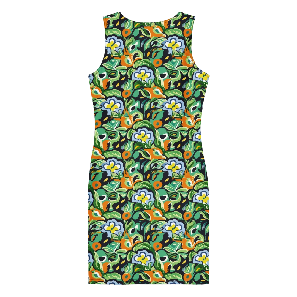 Verdant Rhapsody on Bodycon Dress — Back