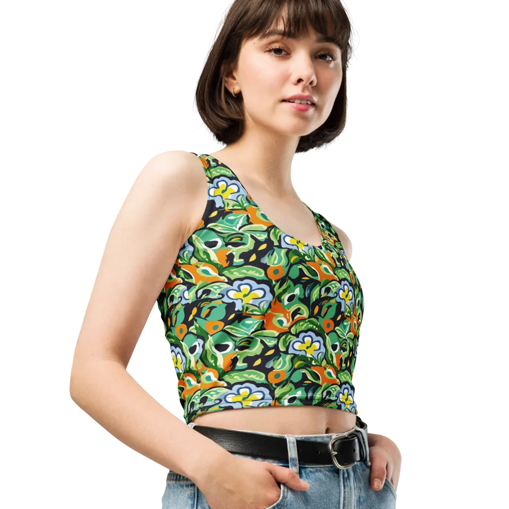 Verdant Rhapsody on Crop Top — Right Front