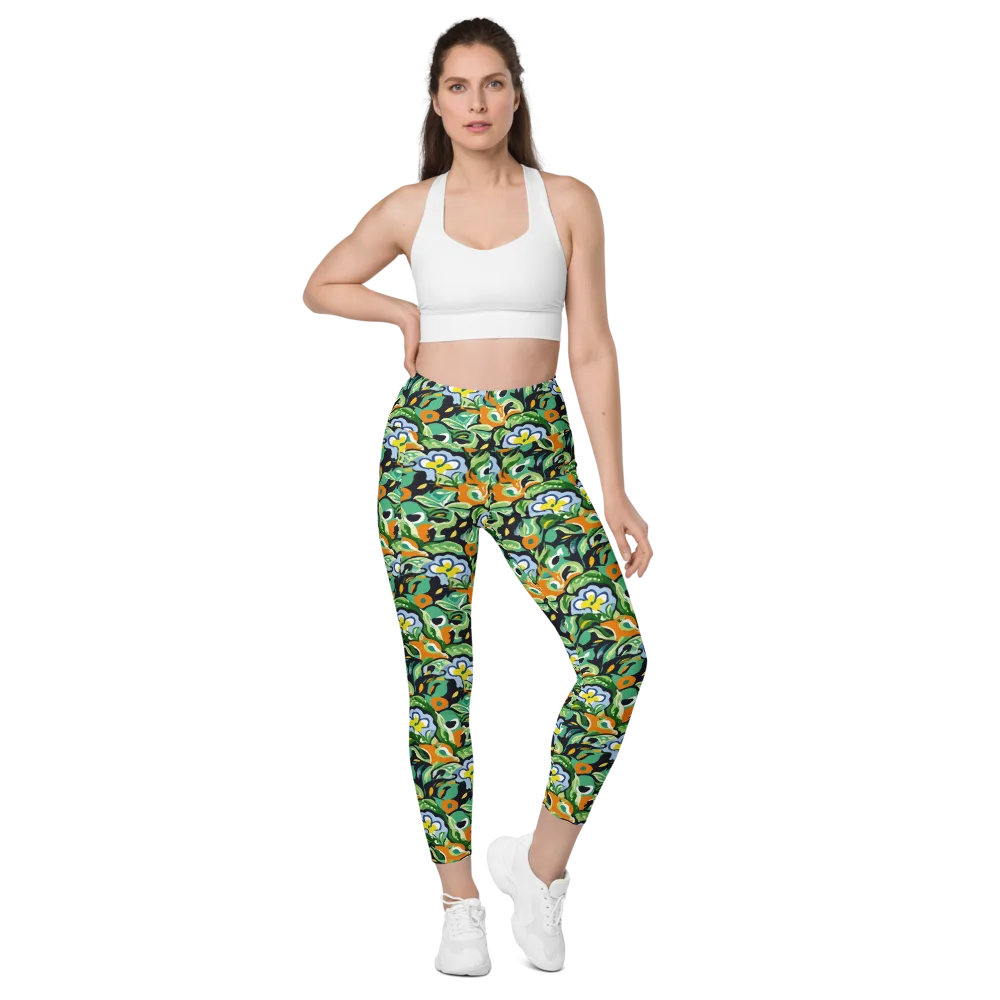 Verdant Rhapsody on Leggings with Pockets — Front