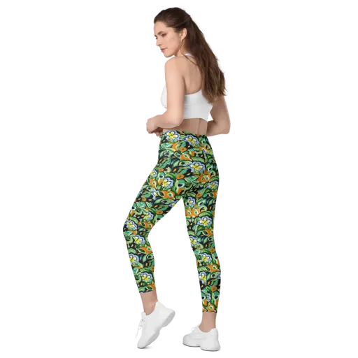 Verdant Rhapsody on a Leggings with Pockets
