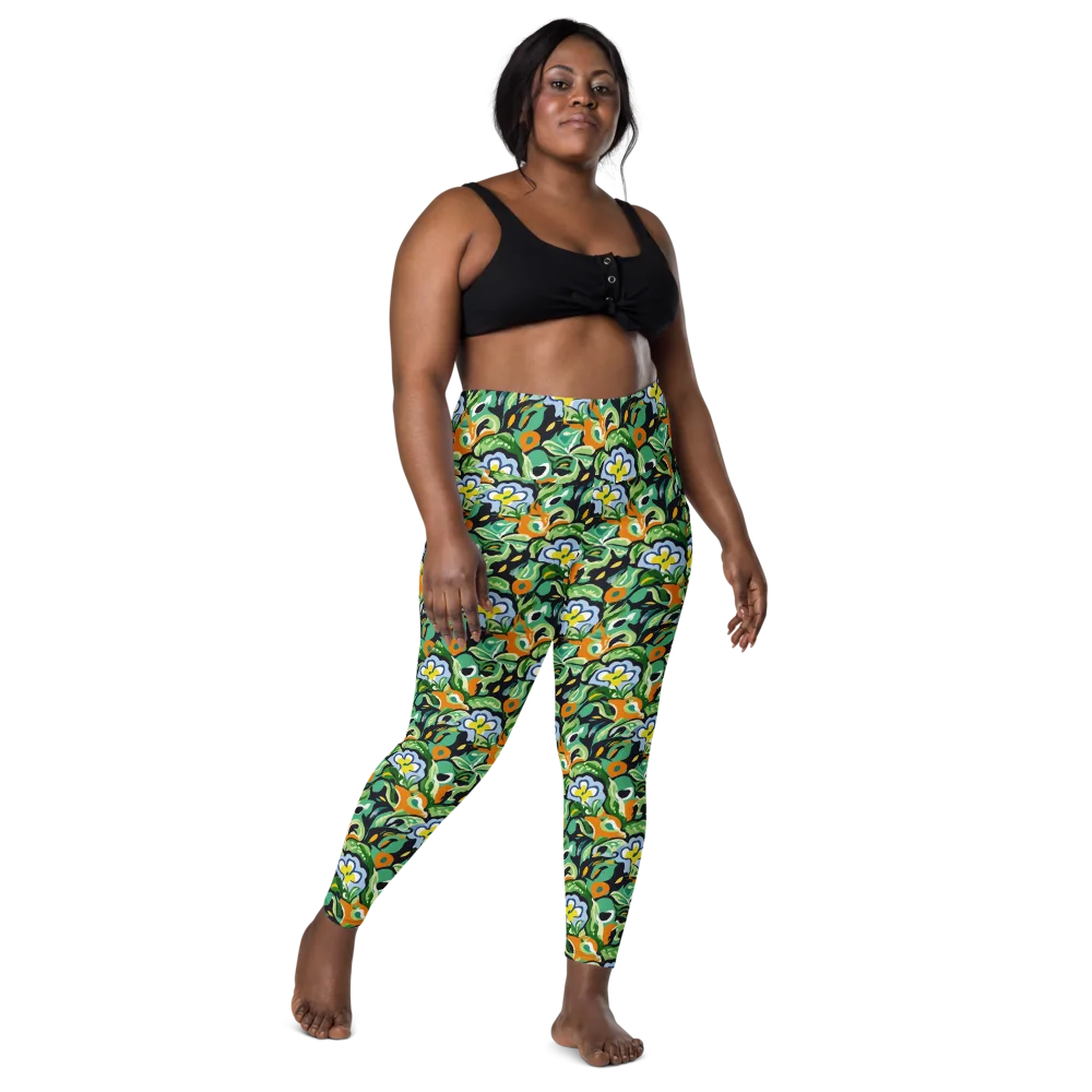Verdant Rhapsody on Leggings with Pockets — Front