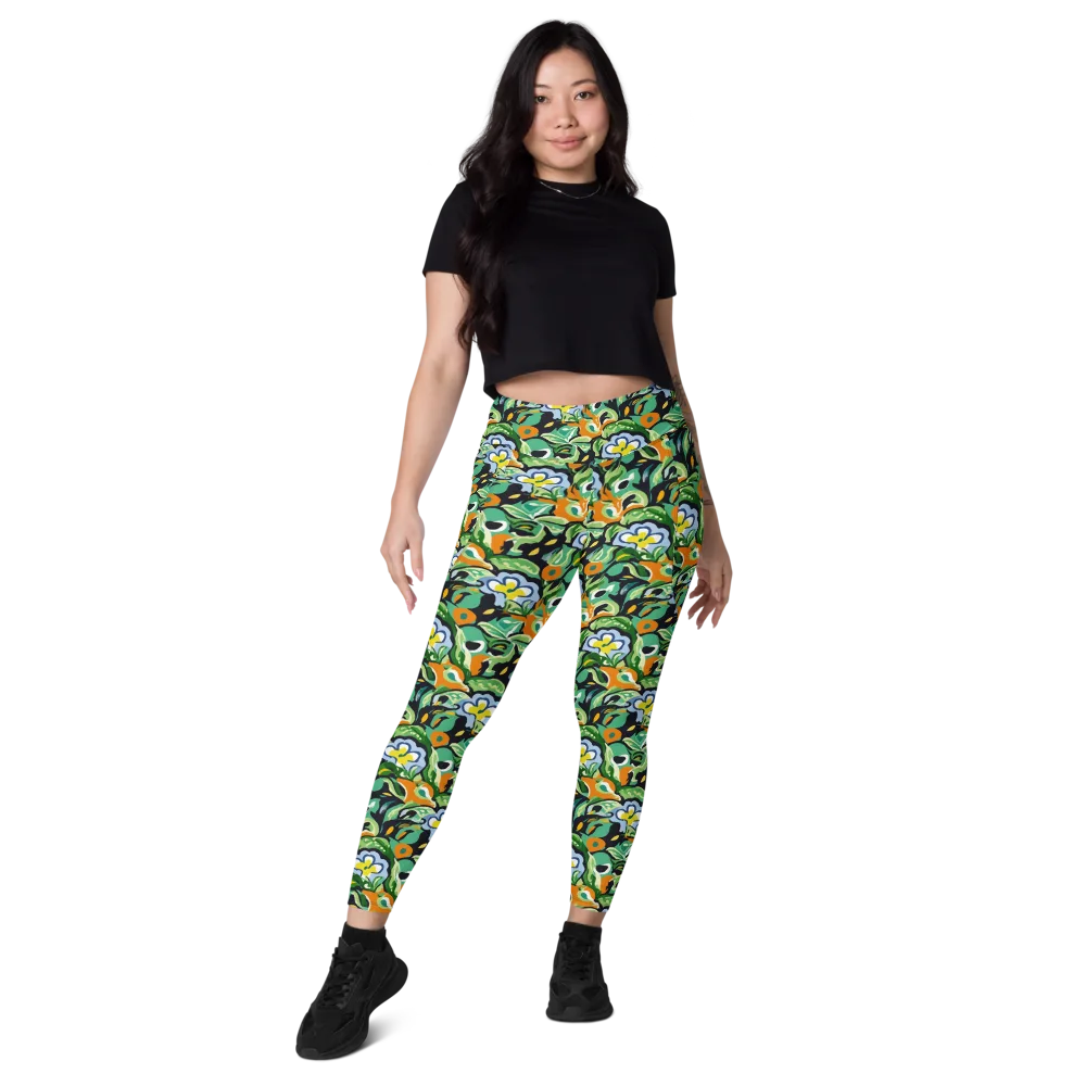 Verdant Rhapsody on Leggings with Pockets — Front