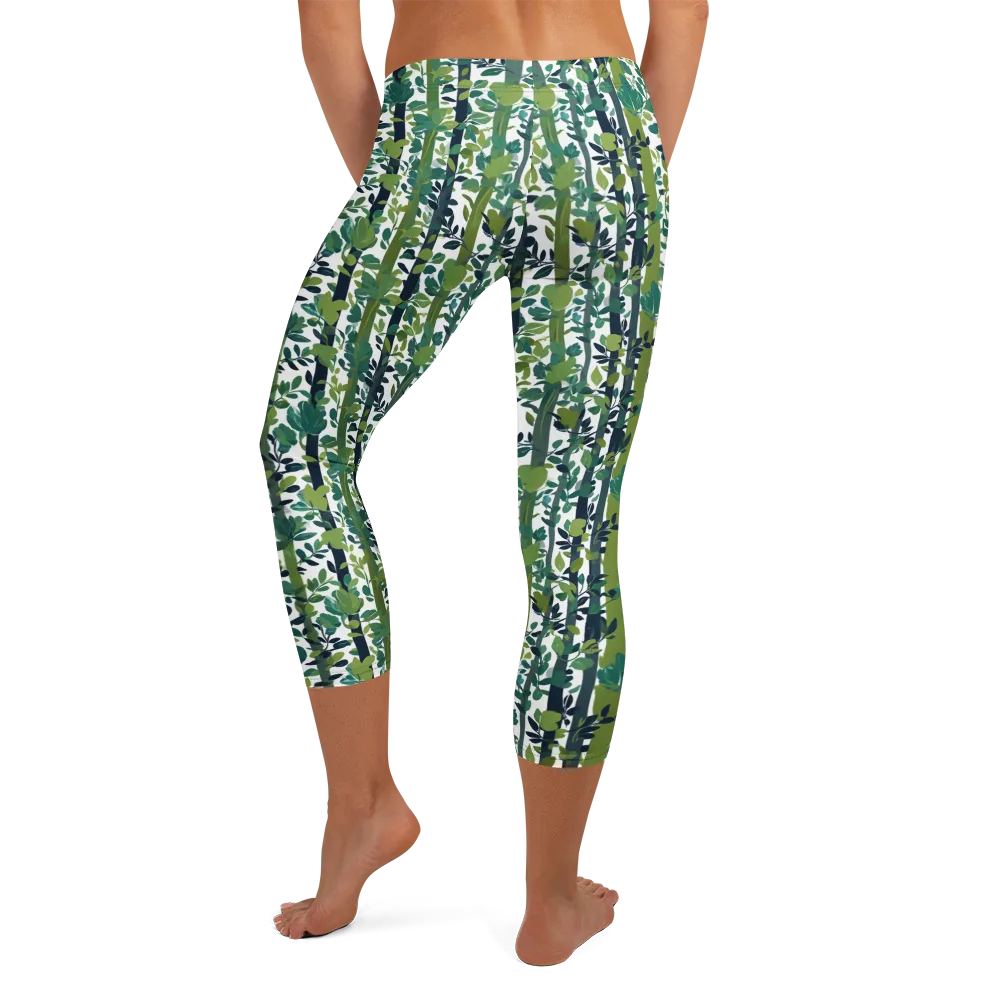Bamboo Canopy on Capri Leggings — Back