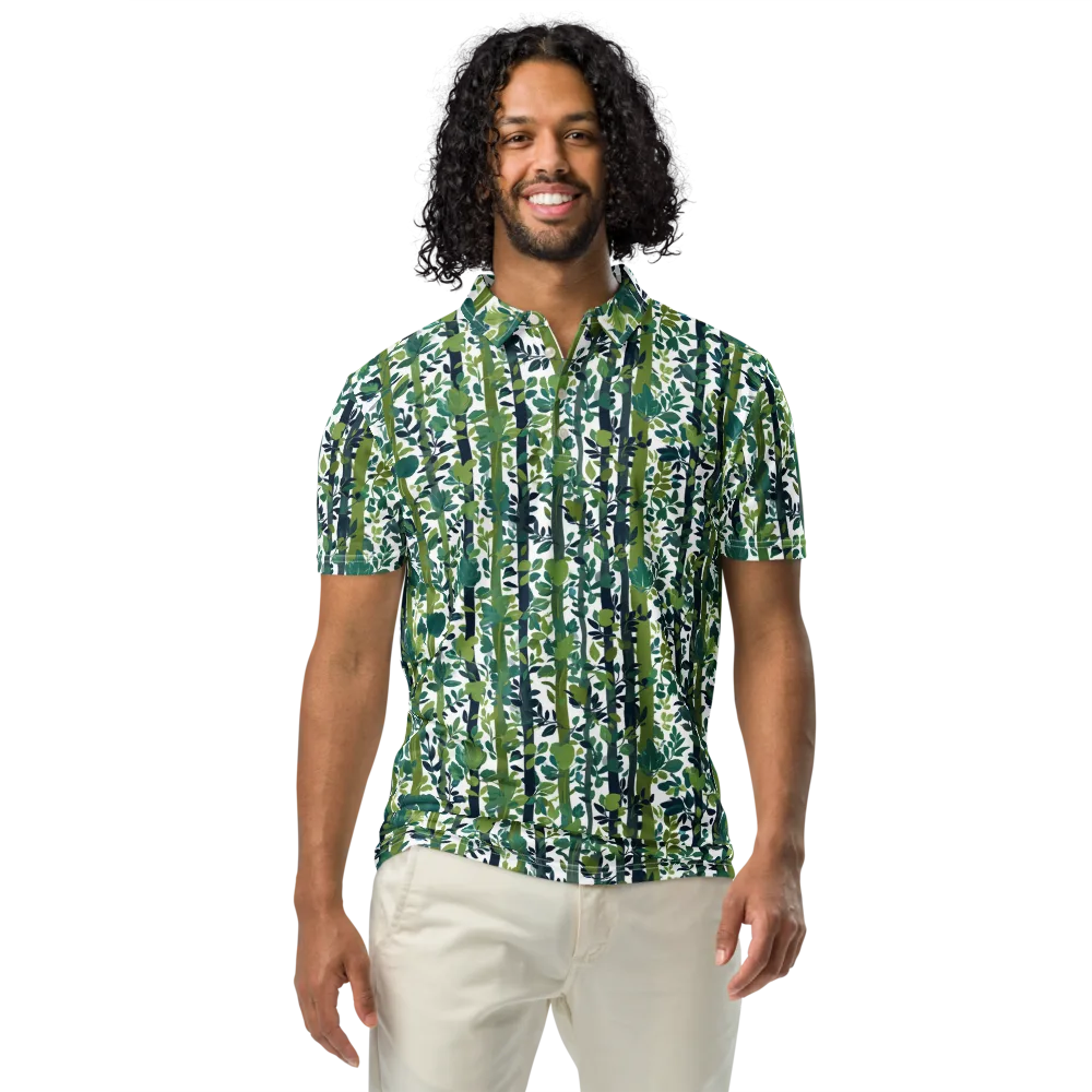 Bamboo Canopy on Men's Slim Fit Polo Shirt — Front