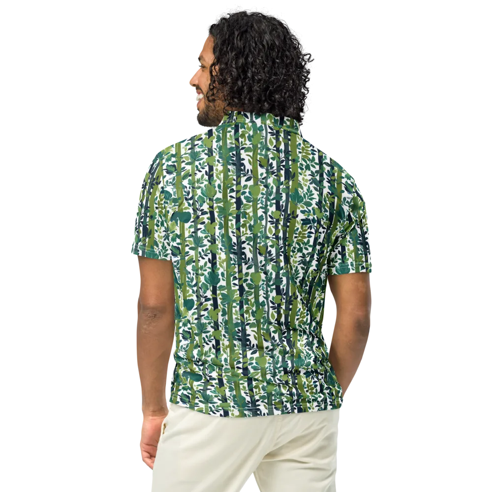 Bamboo Canopy on Men's Slim Fit Polo Shirt — Back