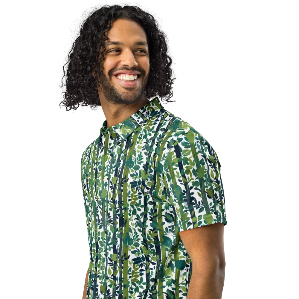 Bamboo Canopy on Men's Slim Fit Polo Shirt — Left Front