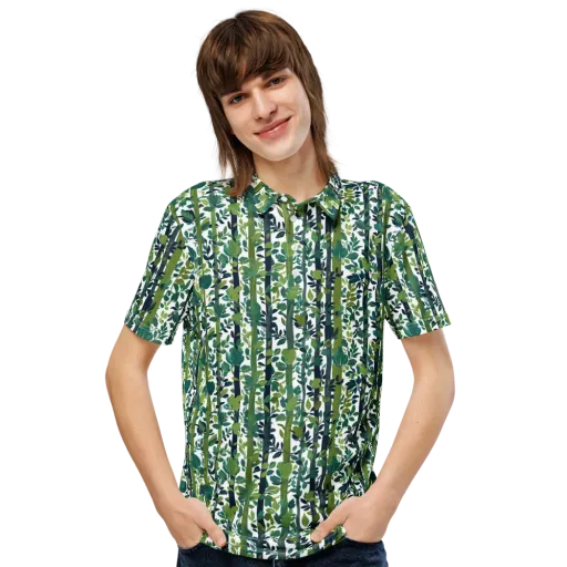 Bamboo Canopy on a Men's Slim Fit Polo Shirt