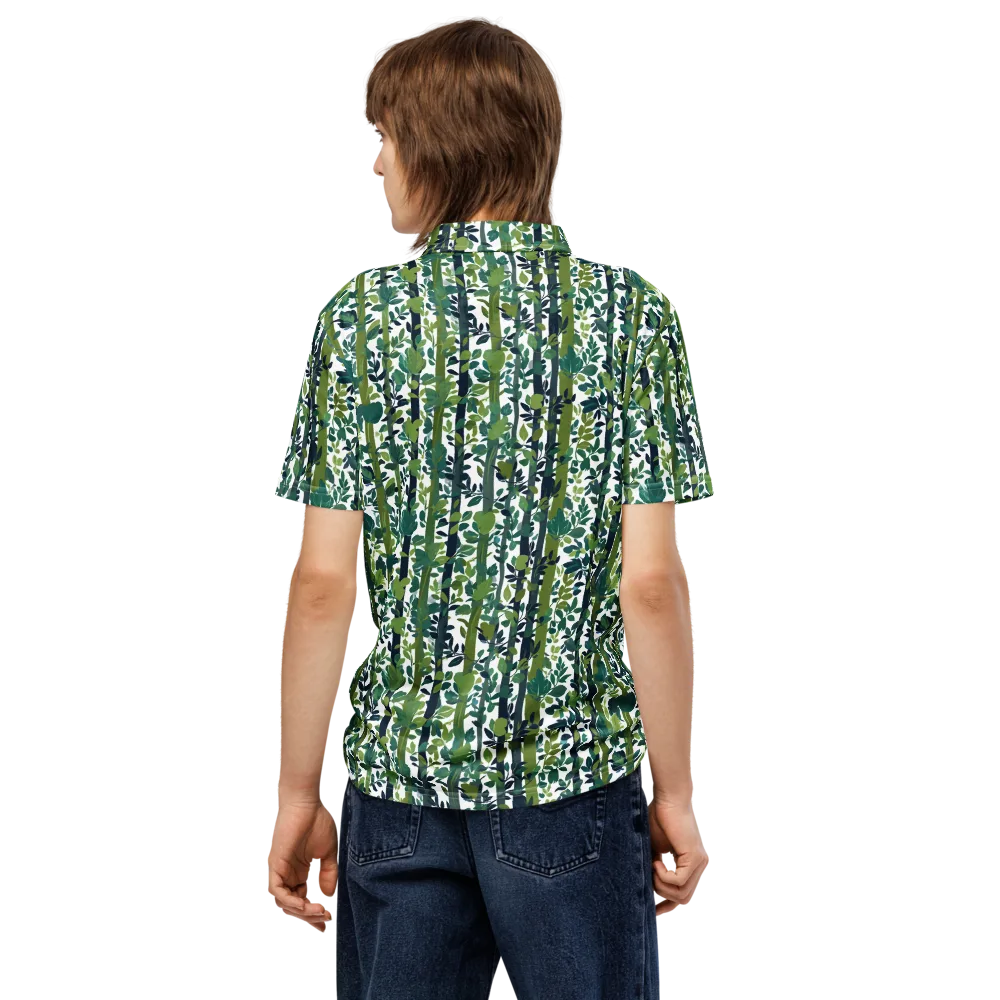 Bamboo Canopy on Men's Slim Fit Polo Shirt — Back